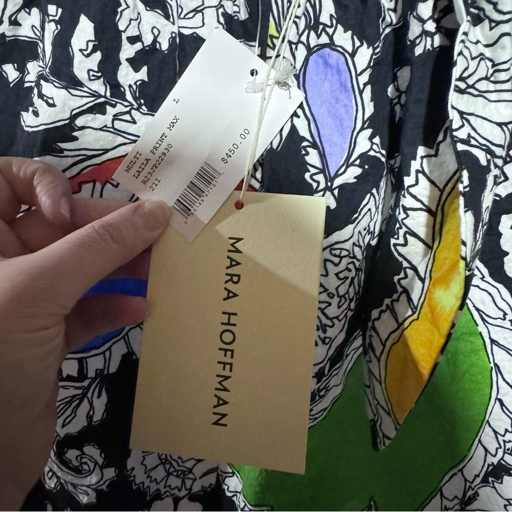 Mara Hoffman Laila Paisley Cut Out Organic Cotton Maxi Dress Size L - Picture 10 of 16